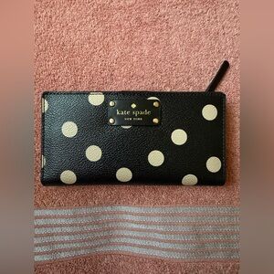 Kate Spade Black and White Polka Dot Wallet